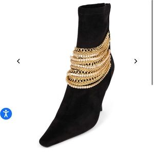 Jeffrey Campbell Chainge Satin Black Boots